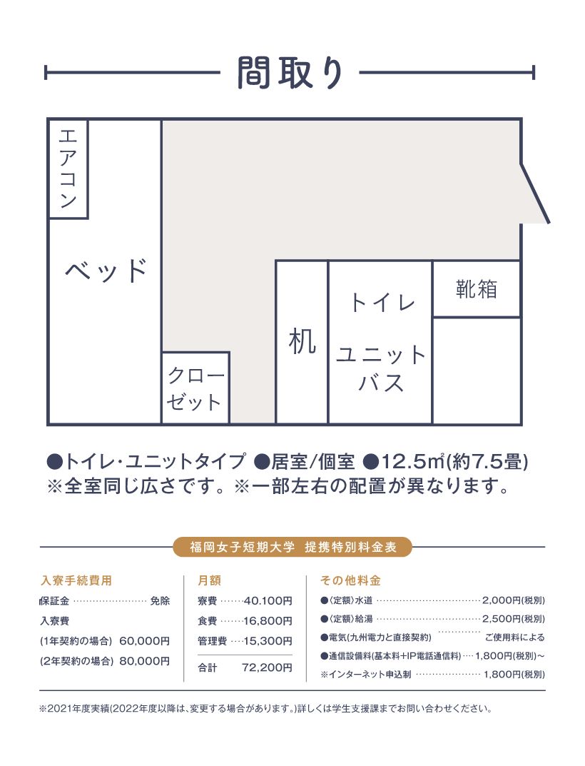 寮生活 一人暮らし 提携寮 キャンパスライフ 福岡女子短期大学